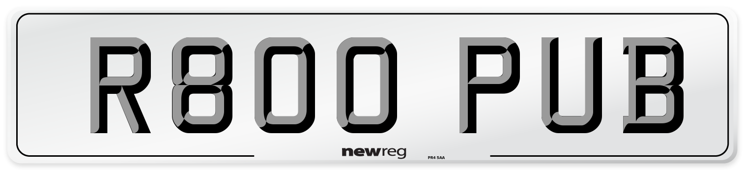 R800 PUB Front Number Plate