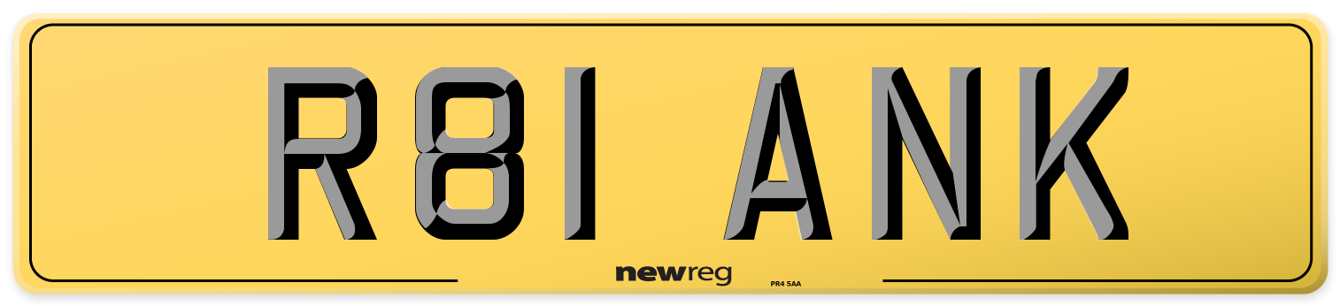 R81 ANK Rear Number Plate