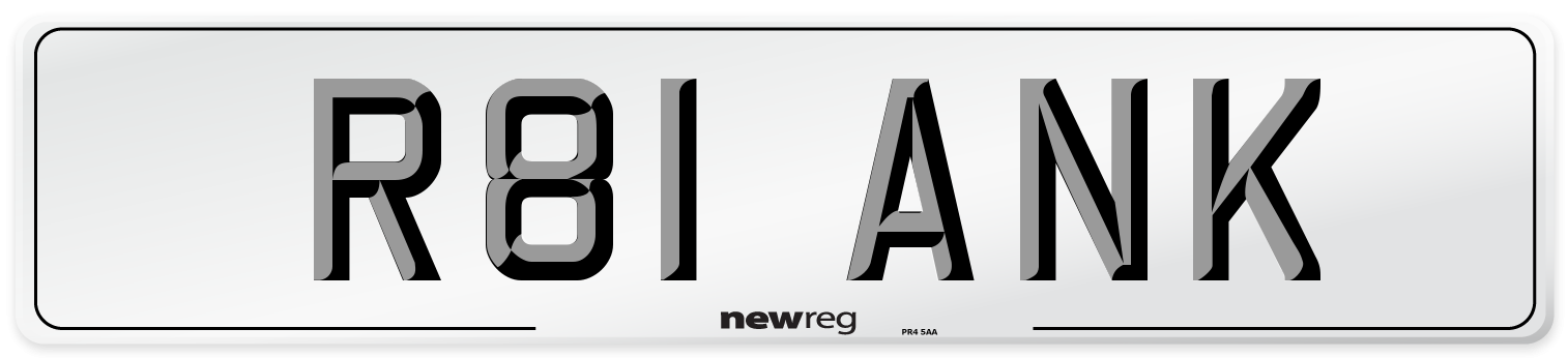 R81 ANK Front Number Plate