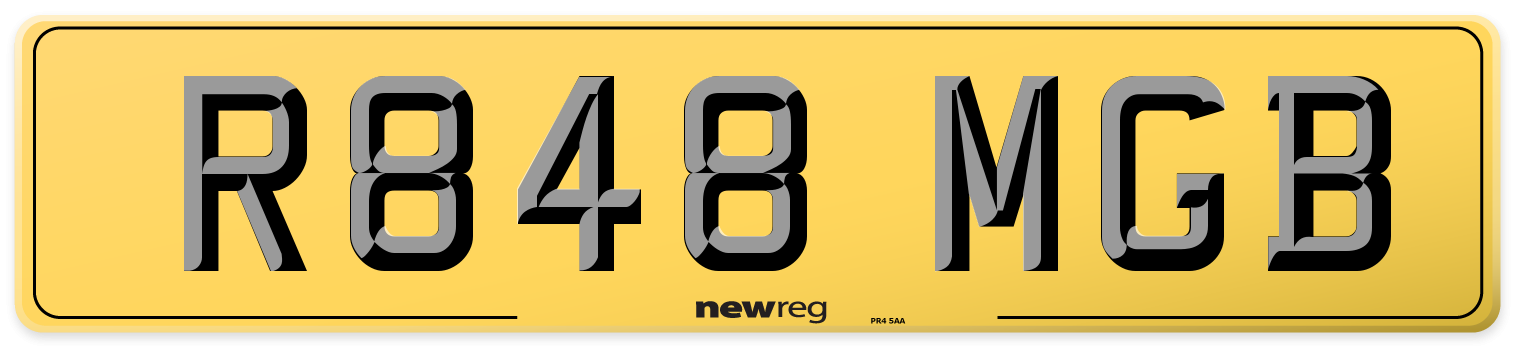 R848 MGB Rear Number Plate