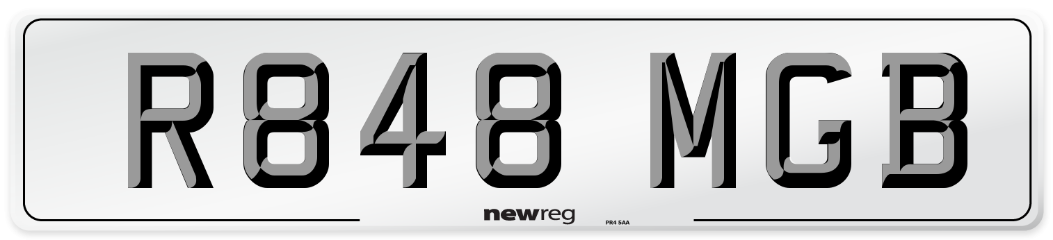R848 MGB Front Number Plate