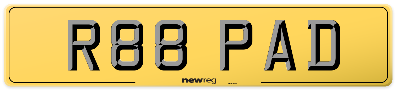 R88 PAD Rear Number Plate