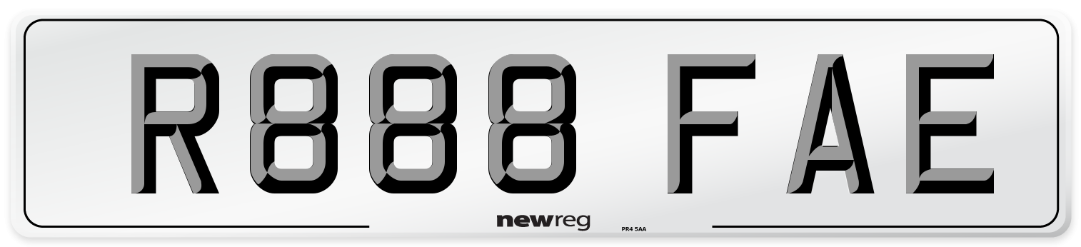 R888 FAE Front Number Plate