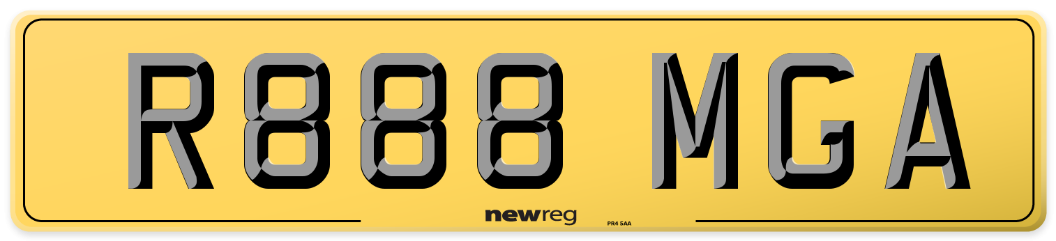 R888 MGA Rear Number Plate