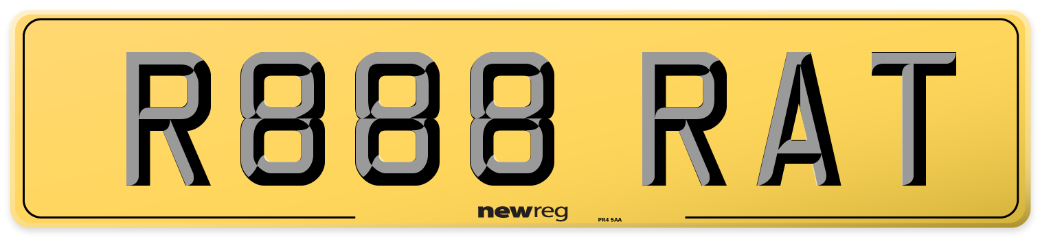 R888 RAT Rear Number Plate