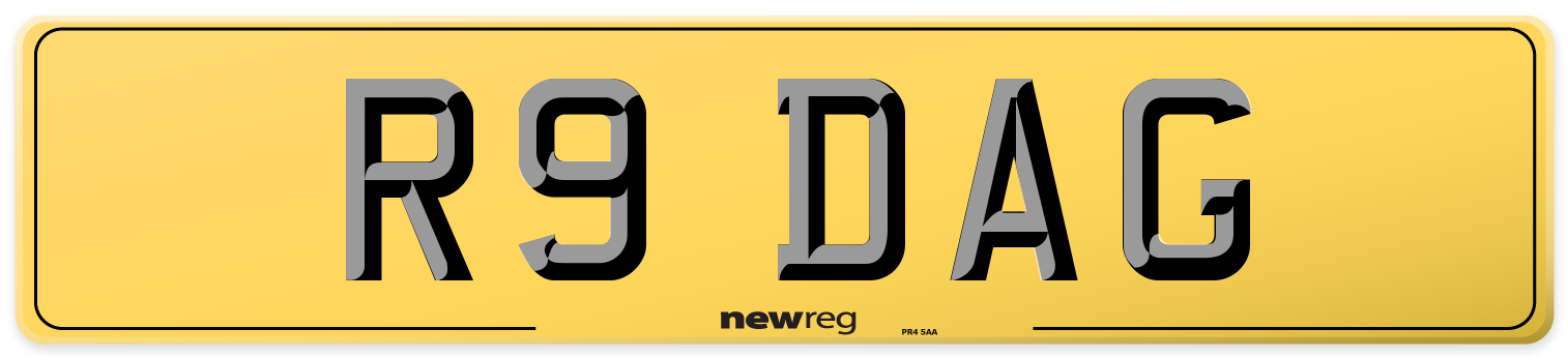 R9 DAG Rear Number Plate