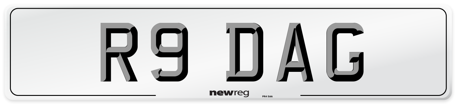 R9 DAG Front Number Plate