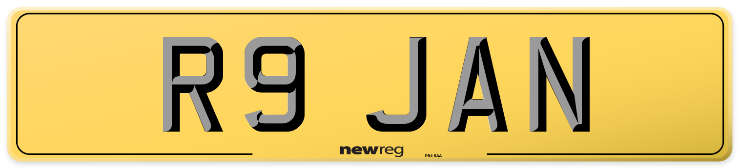 R9 JAN Rear Number Plate
