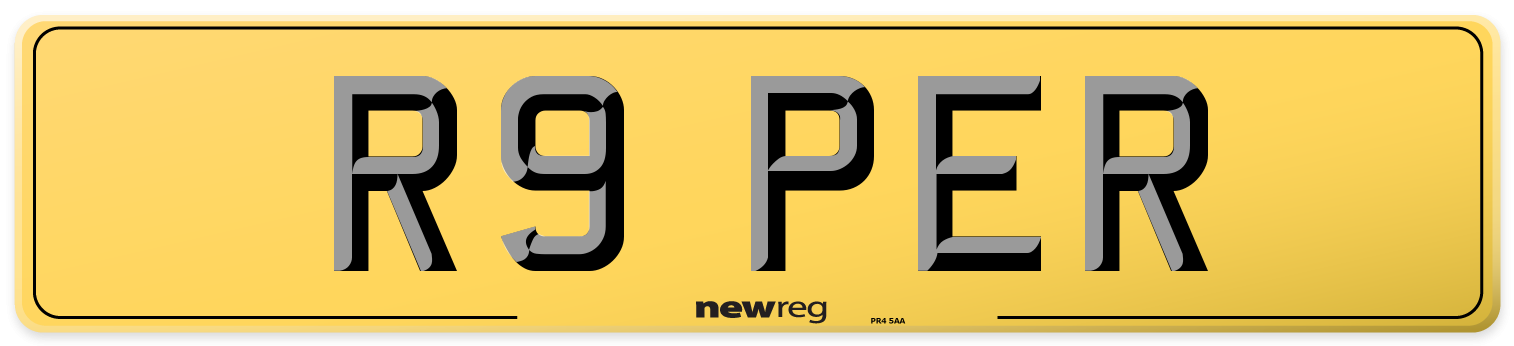 R9 PER Rear Number Plate
