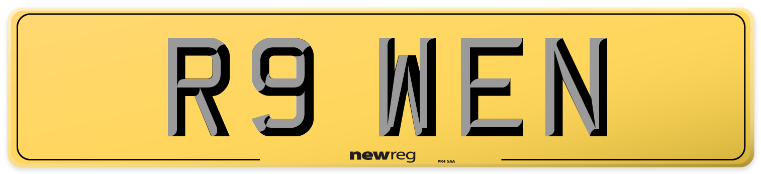 R9 WEN Rear Number Plate