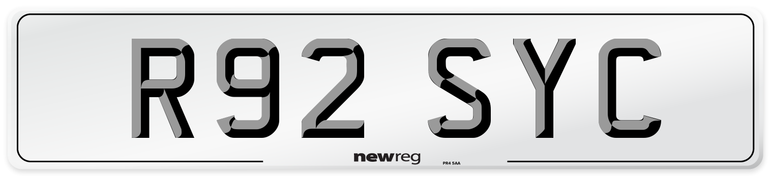 R92 SYC Front Number Plate