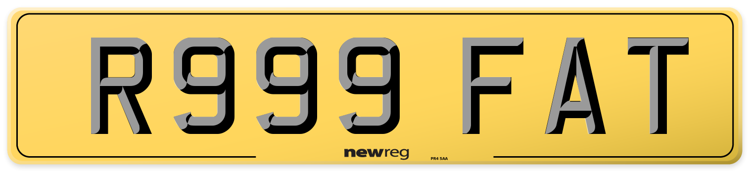 R999 FAT Rear Number Plate
