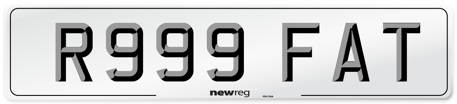 R999 FAT Front Number Plate