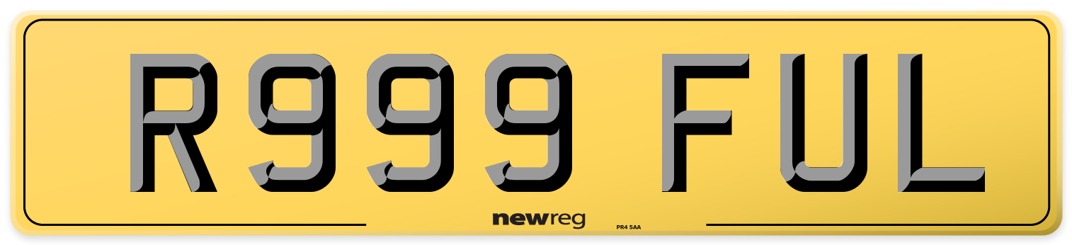 R999 FUL Rear Number Plate