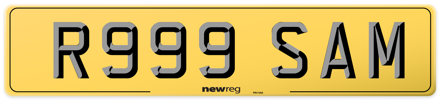 R999 SAM Rear Number Plate