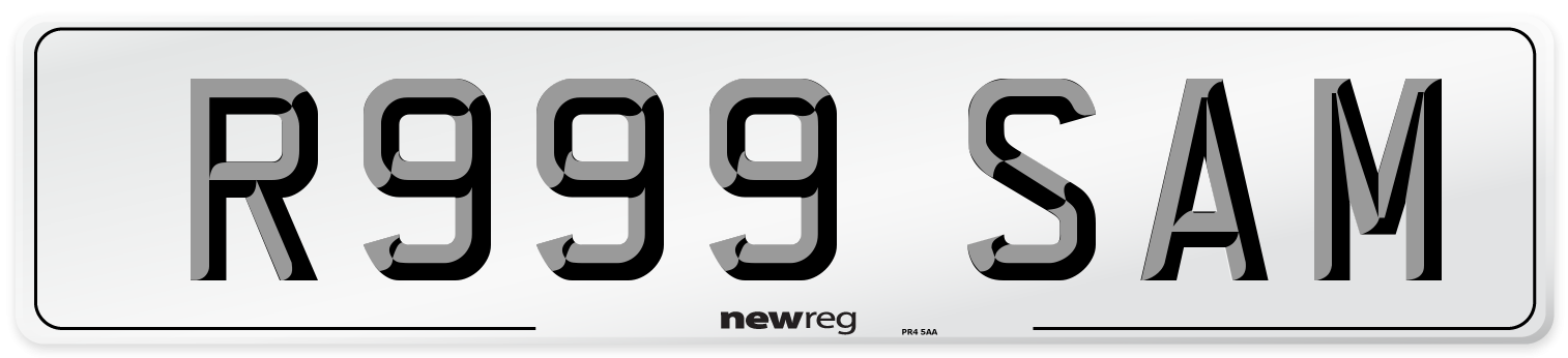 R999 SAM Front Number Plate