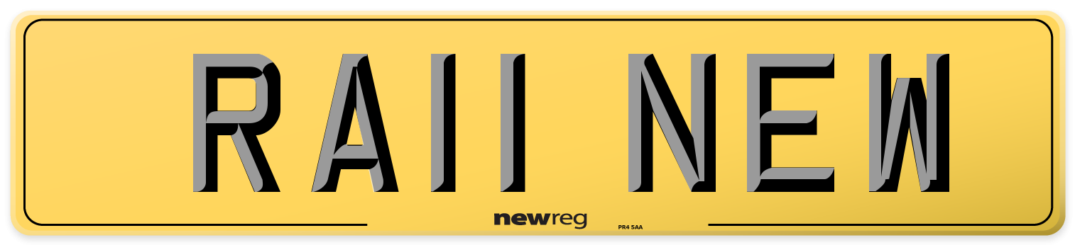 RA11 NEW Rear Number Plate