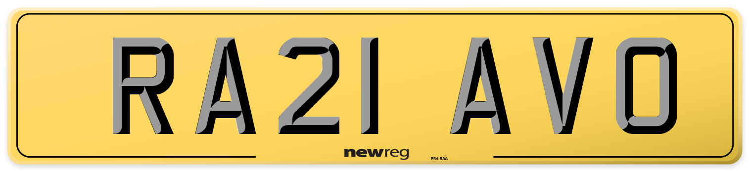 RA21 AVO Rear Number Plate