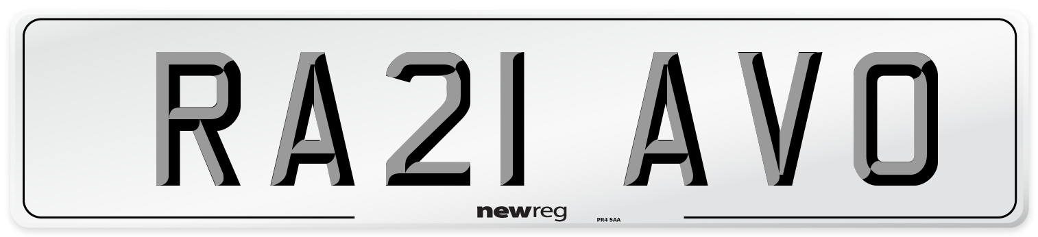 RA21 AVO Front Number Plate