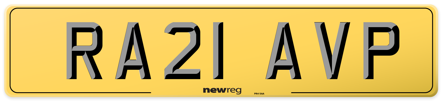 RA21 AVP Rear Number Plate