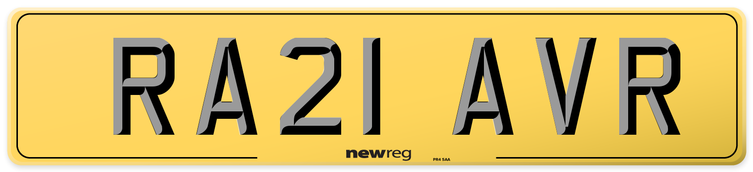 RA21 AVR Rear Number Plate