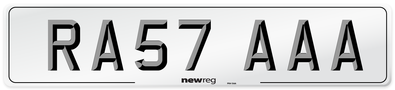 RA57 AAA Front Number Plate