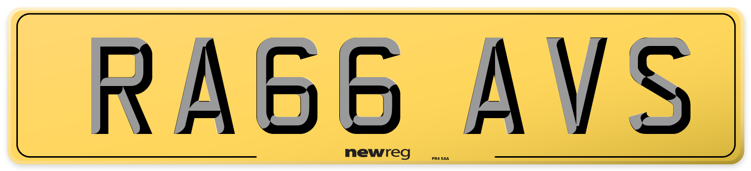 RA66 AVS Rear Number Plate