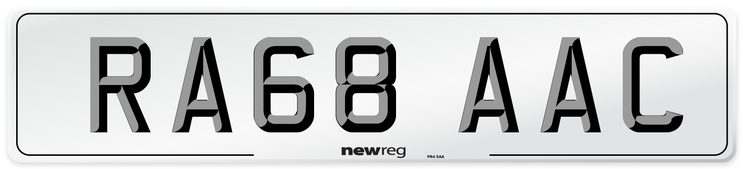 RA68 AAC Front Number Plate