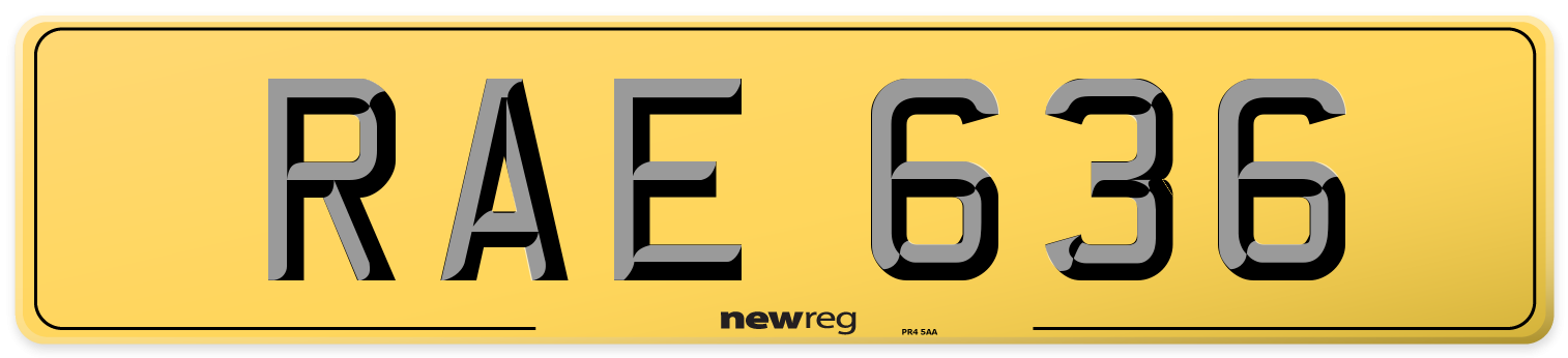 RAE 636 Rear Number Plate