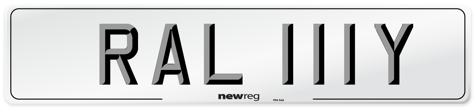 RAL 111Y Front Number Plate