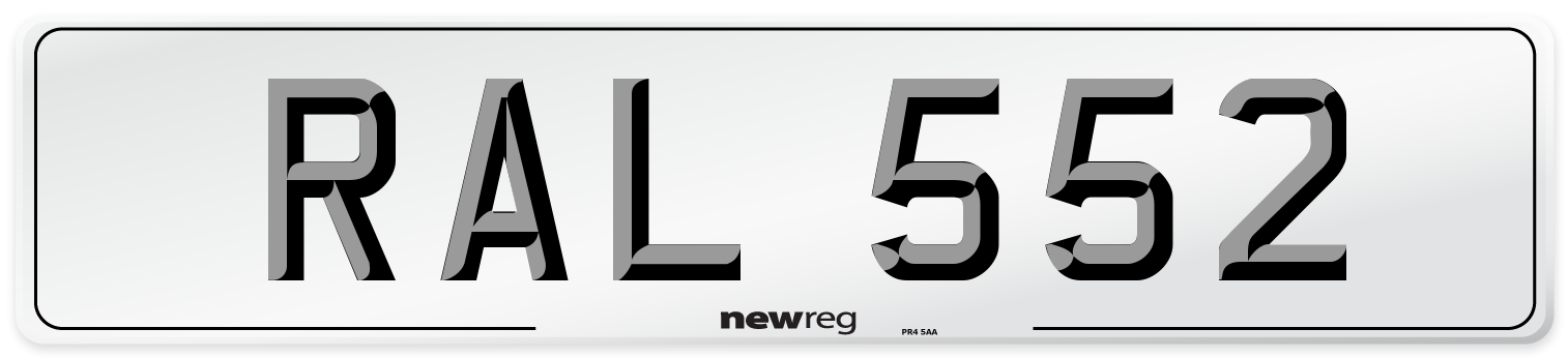 RAL 552 Front Number Plate