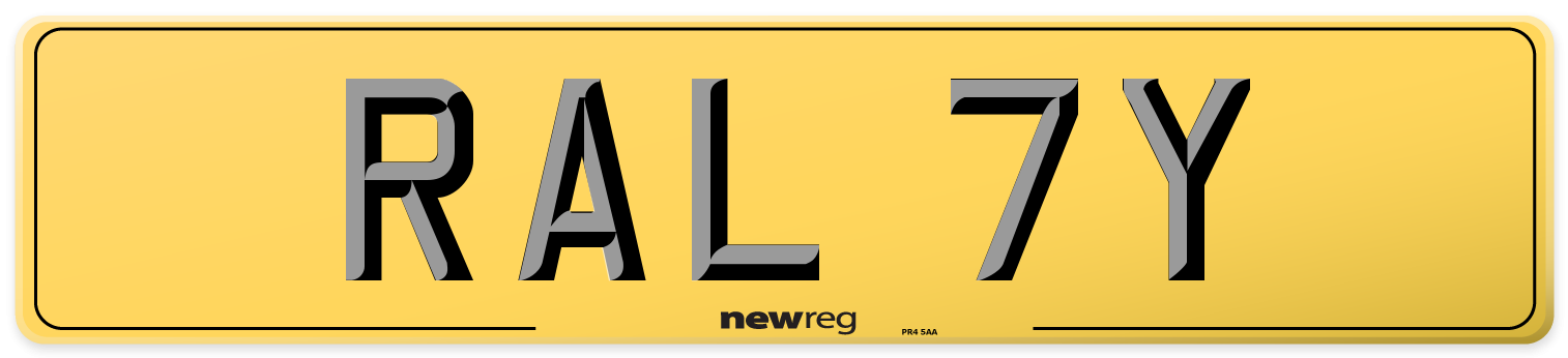 RAL 7Y Rear Number Plate