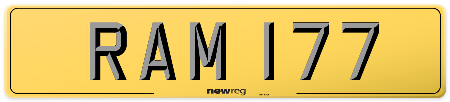 RAM 177 Rear Number Plate