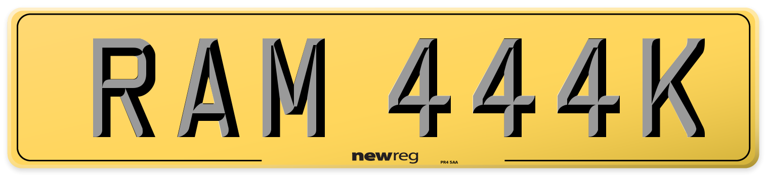 RAM 444K Rear Number Plate