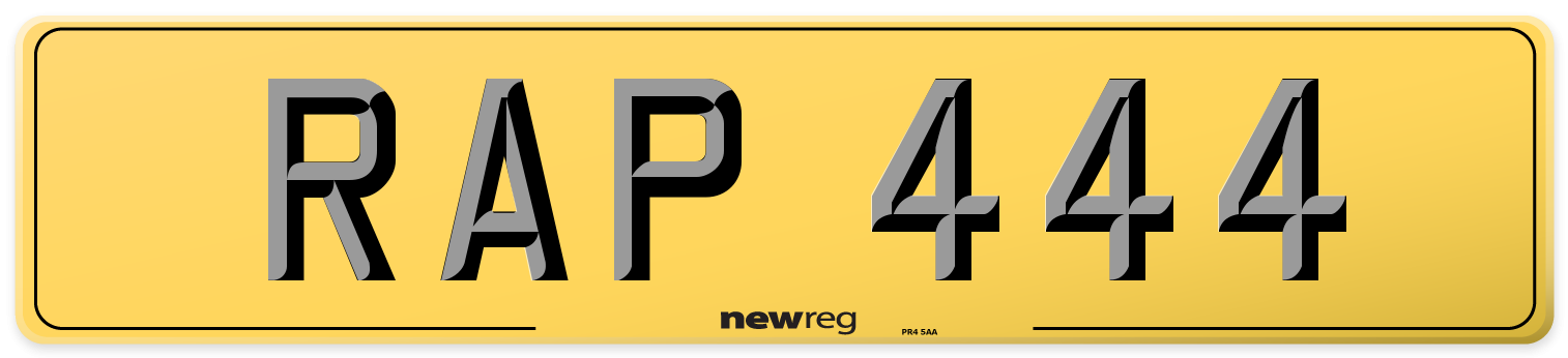 RAP 444 Rear Number Plate