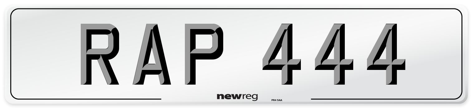 RAP 444 Front Number Plate