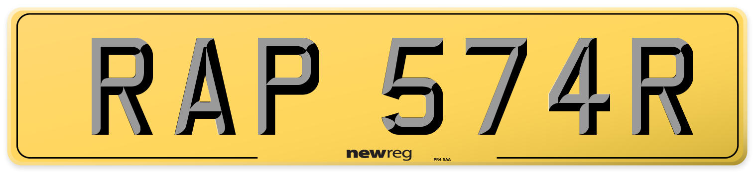 RAP 574R Rear Number Plate