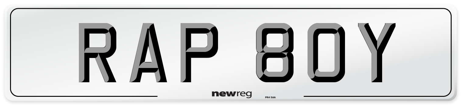 RAP 80Y Front Number Plate