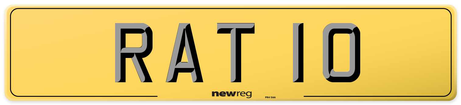 RAT 10 Rear Number Plate