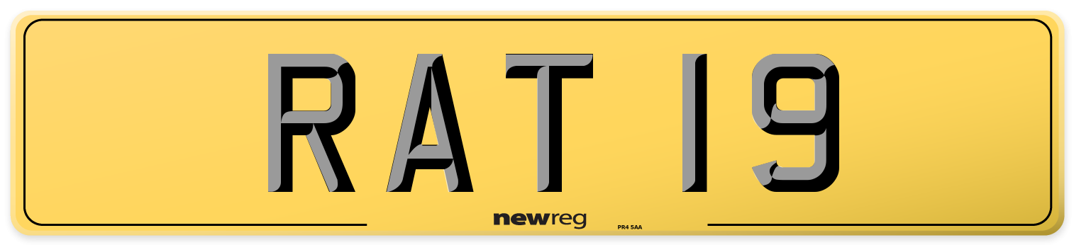 RAT 19 Rear Number Plate