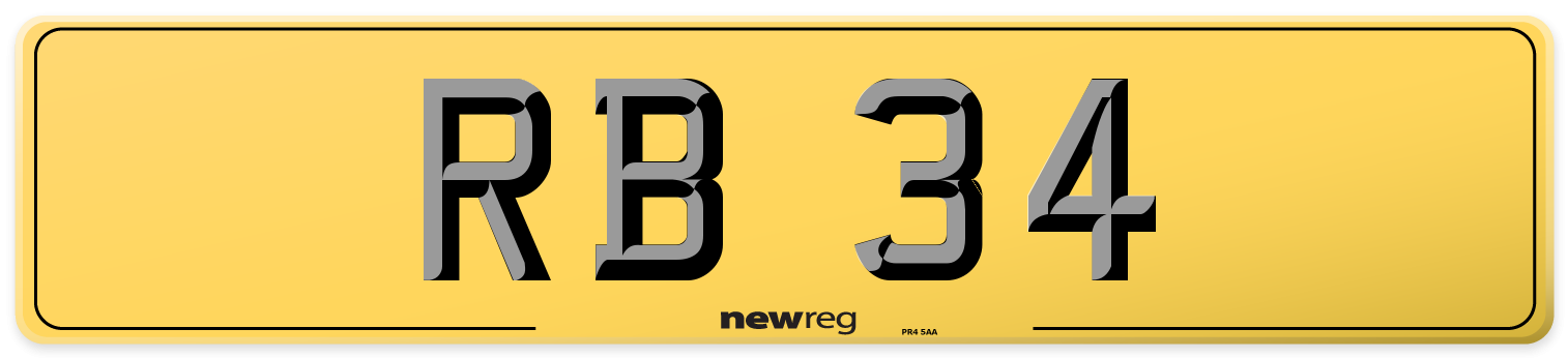 RB 34 Rear Number Plate