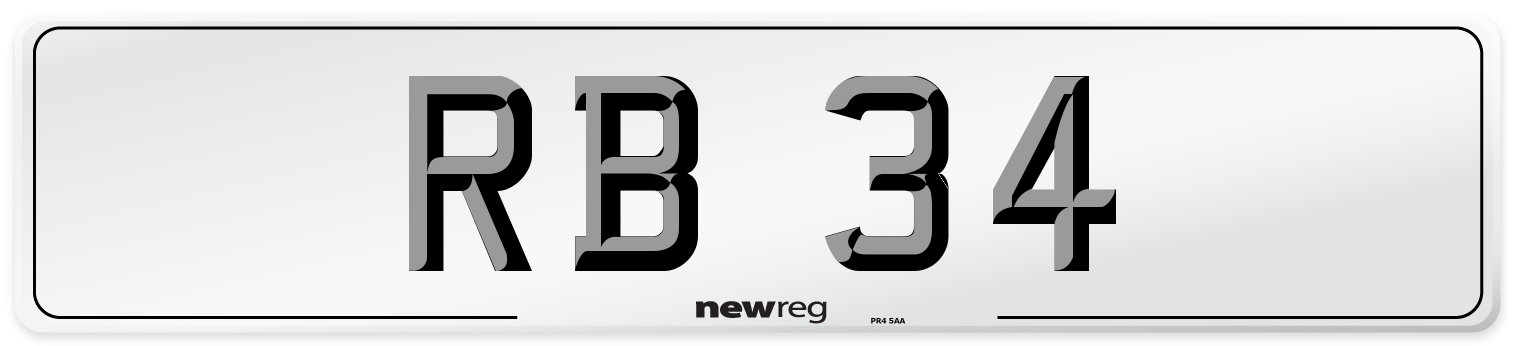 RB 34 Front Number Plate