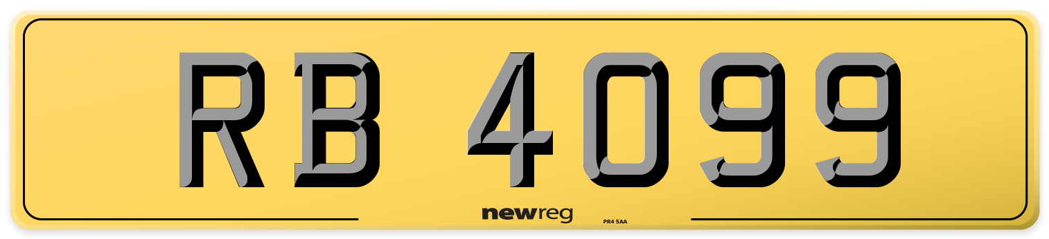 RB 4099 Rear Number Plate