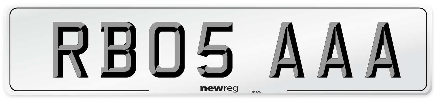 RB05 AAA Front Number Plate