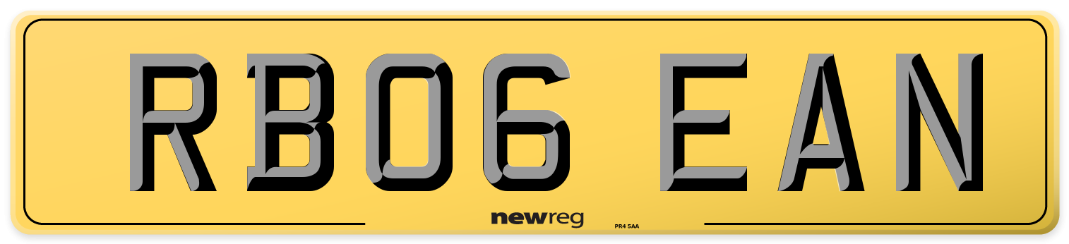 RB06 EAN Rear Number Plate