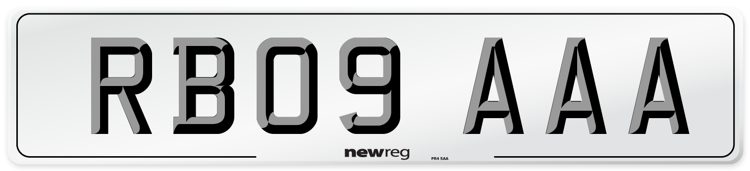 RB09 AAA Front Number Plate