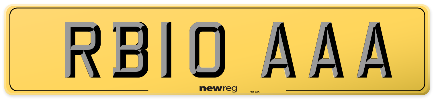 RB10 AAA Rear Number Plate