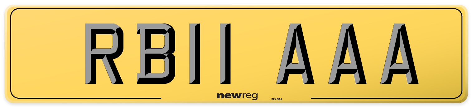 RB11 AAA Rear Number Plate
