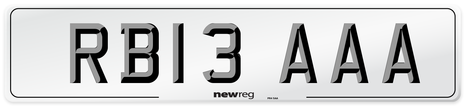 RB13 AAA Front Number Plate