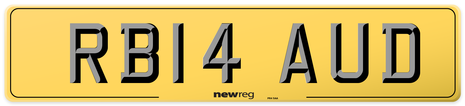 RB14 AUD Rear Number Plate